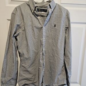 Ralph Lauren Men's Black and White Plaid Shirt